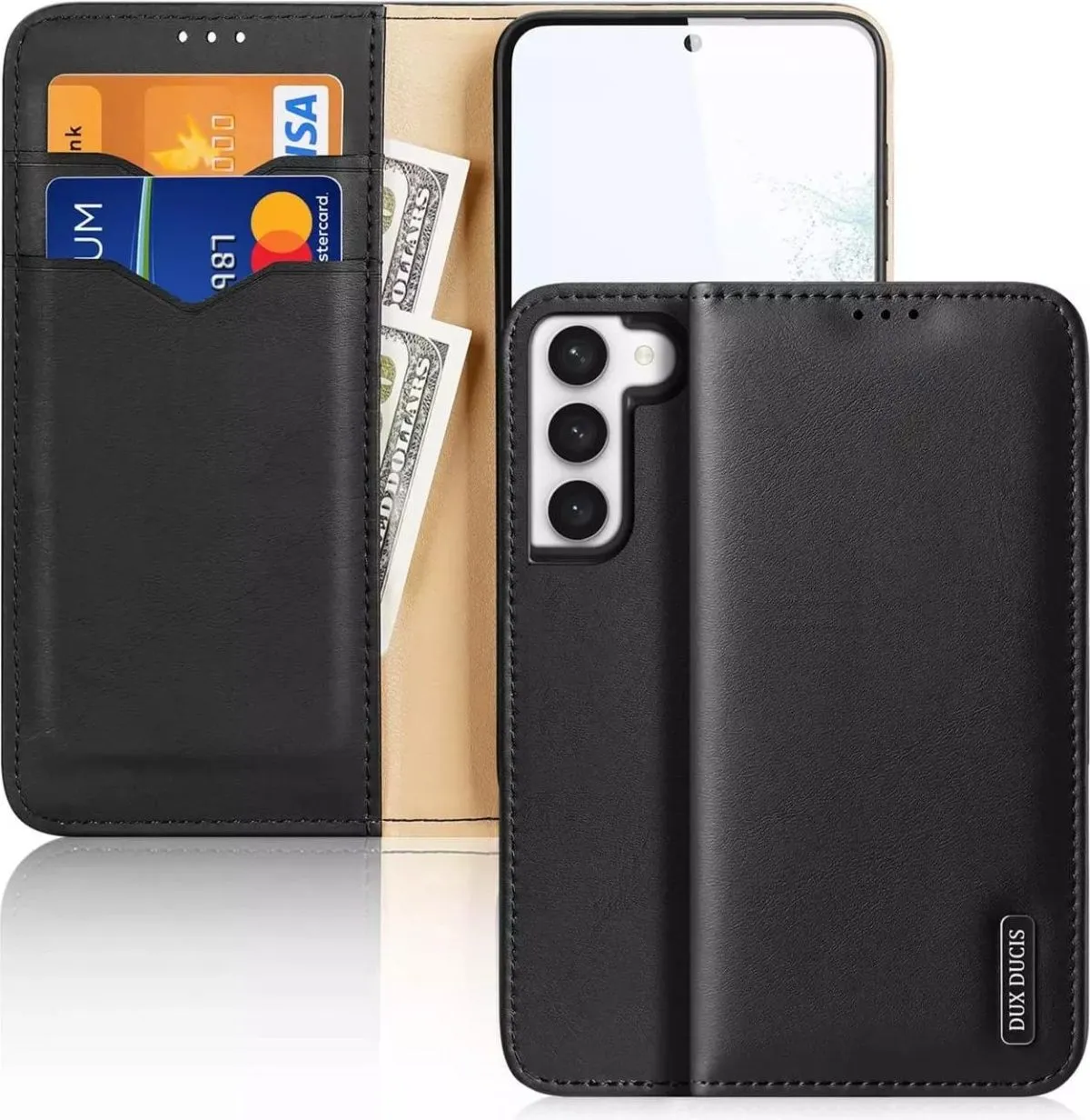 Dux Ducis Hivo Hülle Samsung Galaxy S23+ Flip Case Wallet Stand RFID Blocker schwarz