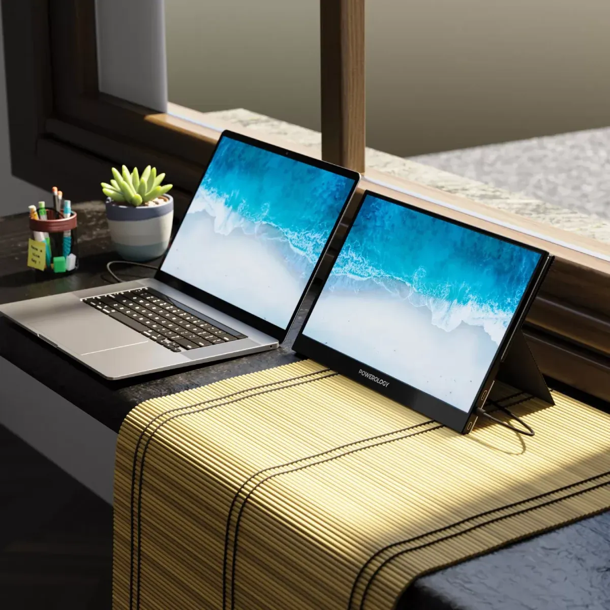 Powerology Ultra-Slim Full HD Portable Monitor 15.6"