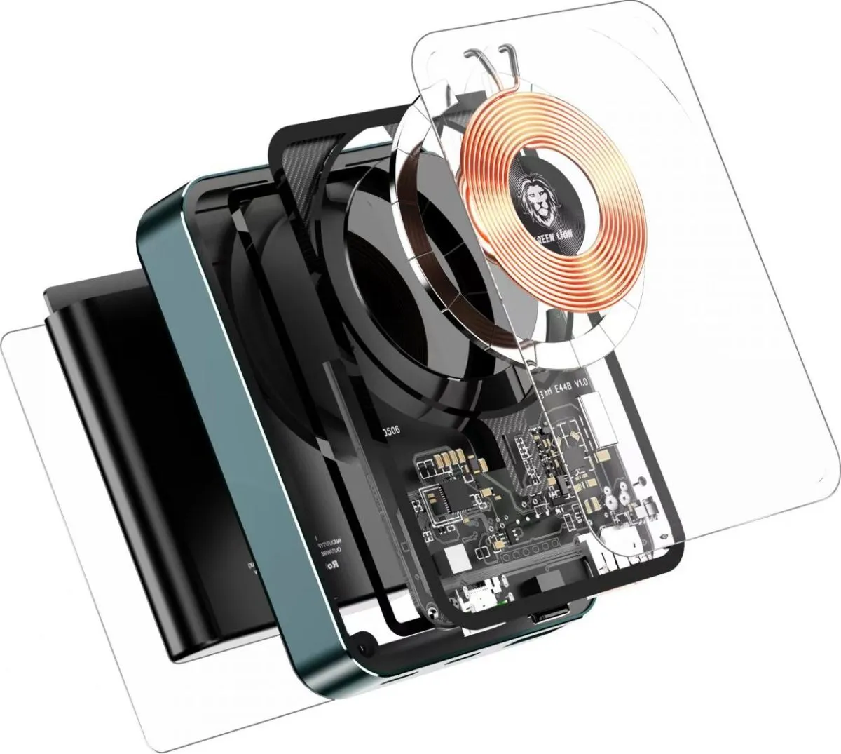 Green Lion Transparent Magsafe 10000mAh Power Bank - Black
