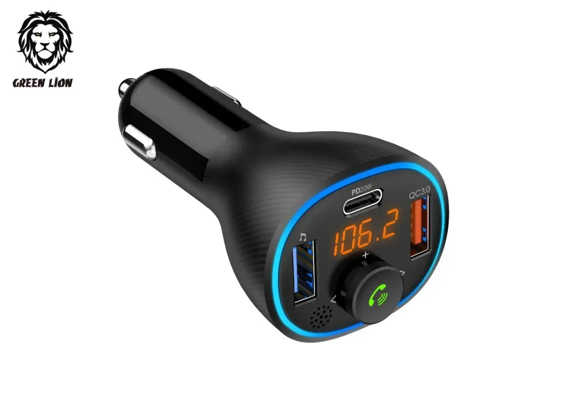 Green Lion Wireless Hands-Free Car Kit with Built-In FM Transmitter