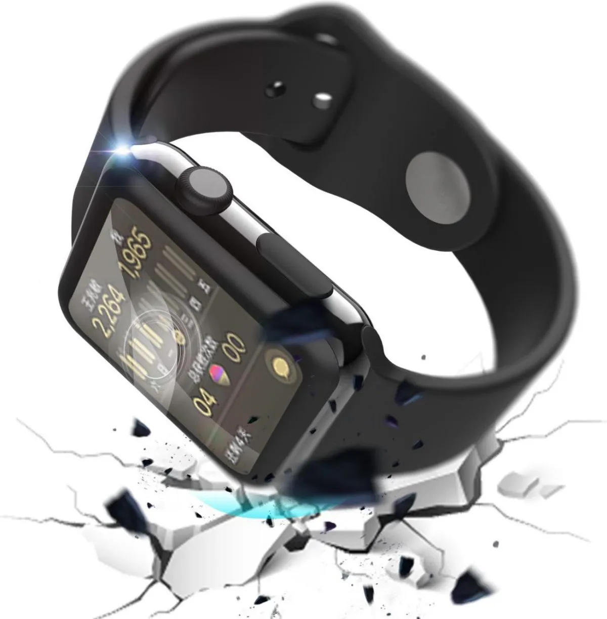 Green Lion 3D HD Glass Screen Protector for Apple Watch 45mm - Black