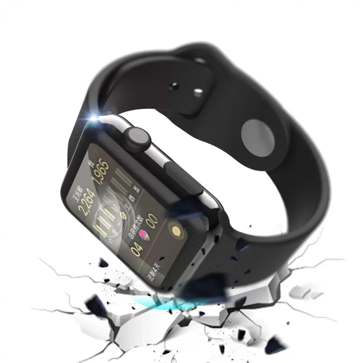 Green Lion 3D HD Glass Screen Protector for Apple Watch 41mm - Black