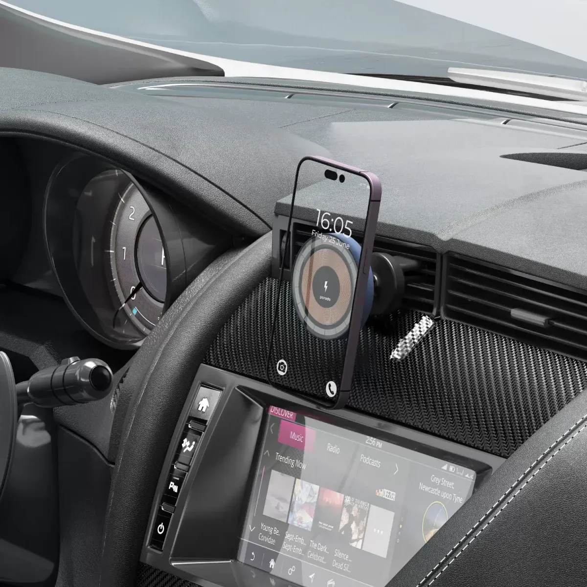 Porodo Lucid Magsafe Car Mount with Car Charger