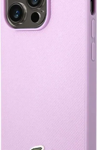 Lacoste Hard Case Iconic Petit Pique PU Woven Logo Estragon For iPhone 14 Pro Max