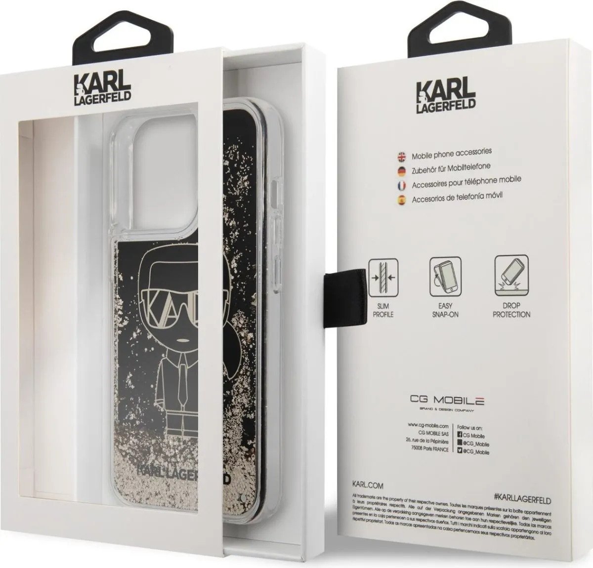 Karl Lagerfeld Liquid Glitter Case Gatsby Ikonik For iPhone 14 Pro Max