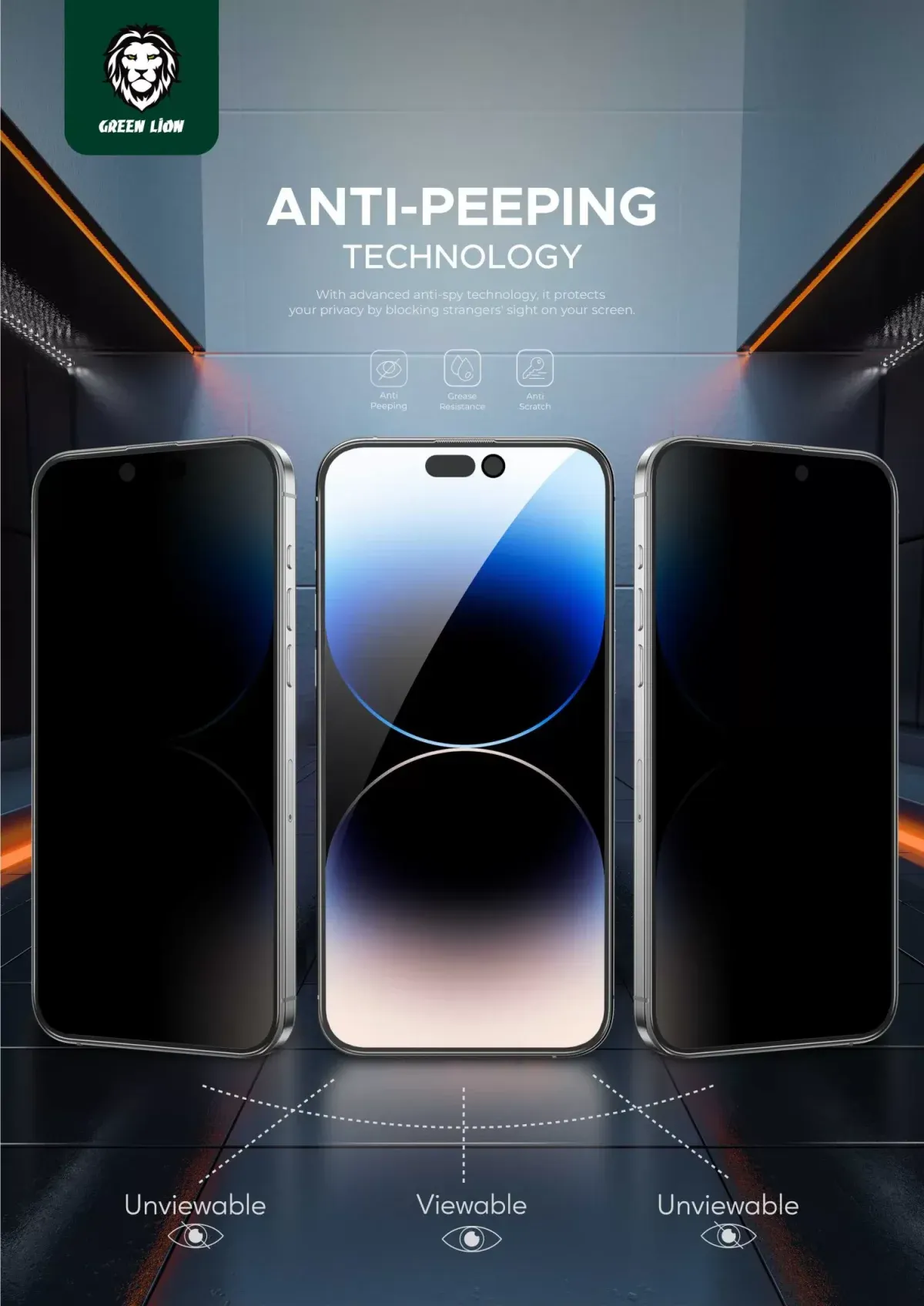 Green Lion 3D PV PET Pro Privacy Screen Protector for iPhone 15 Pro Max