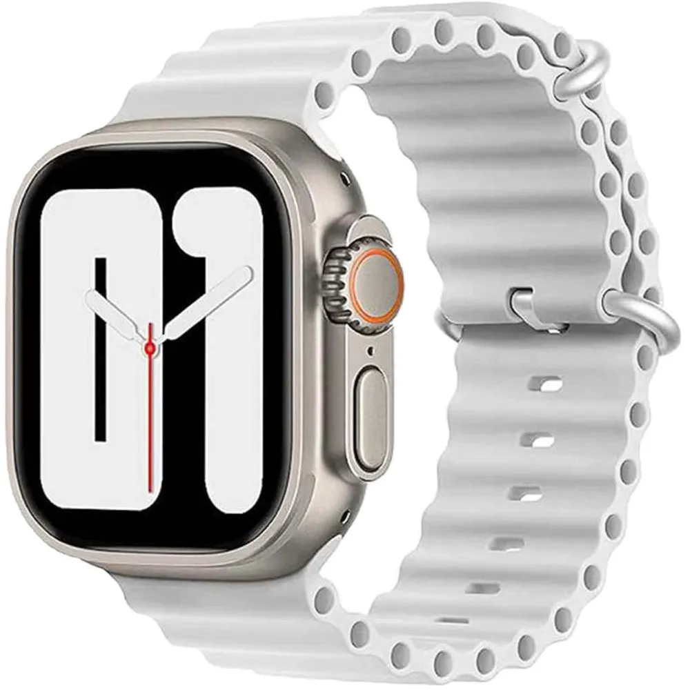 Green Lion Felex Silikon Uhrenarmband 42/44/45/49mm - Weiss Green Lion Felex Silikon Uhrenarmband 42/44/45/49mm - Weiss