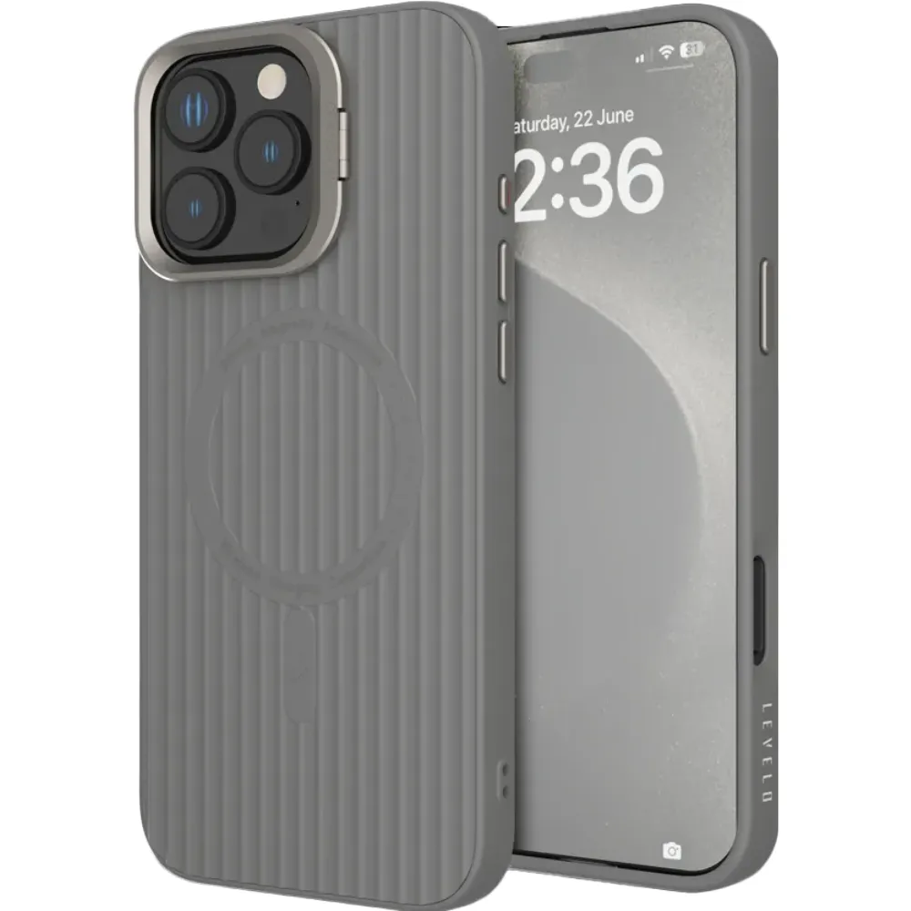 Levelo Livia TPU Silikonhülle für iPhone 16 Pro - Grau