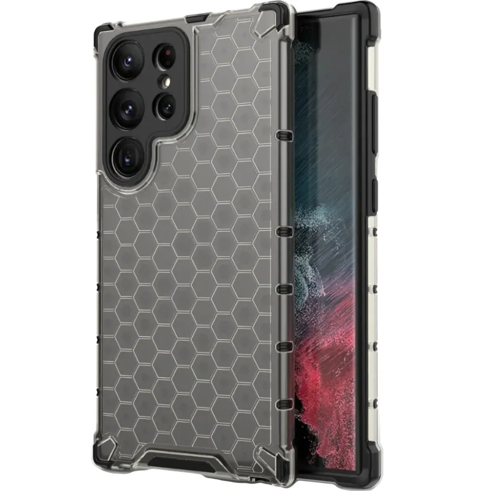 Hurtel Wabenhülle für Samsung Galaxy S23 Ultra - Schwarz