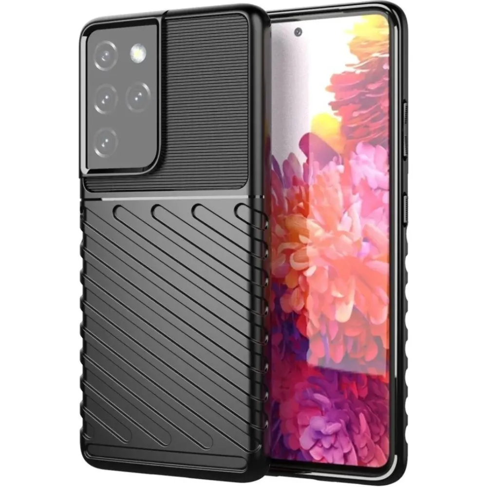 Hurtel Thunder Hülle für Samsung Galaxy S23 Ultra Silikon Armor - Schwarz