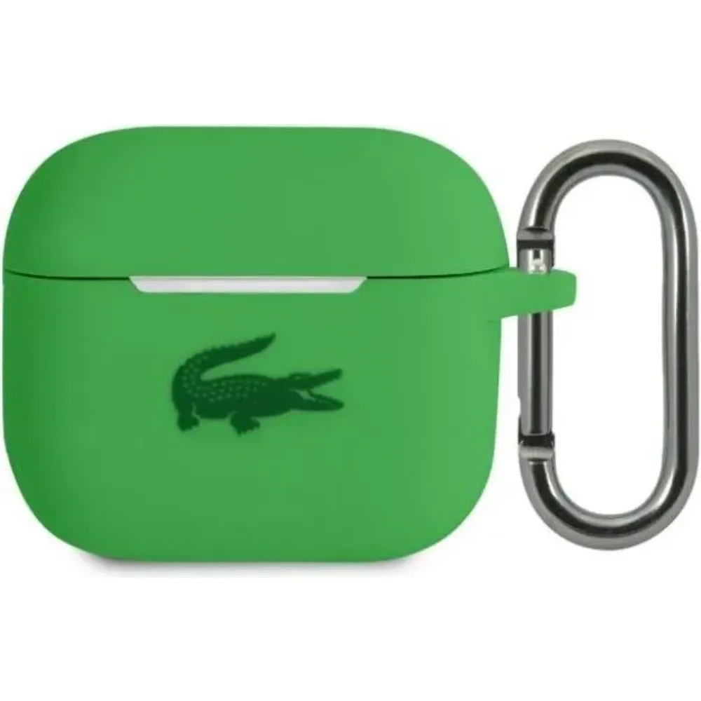 Lacoste Silikonhülle mit glänzendem Logo Druck für AirPods 3 - Grün