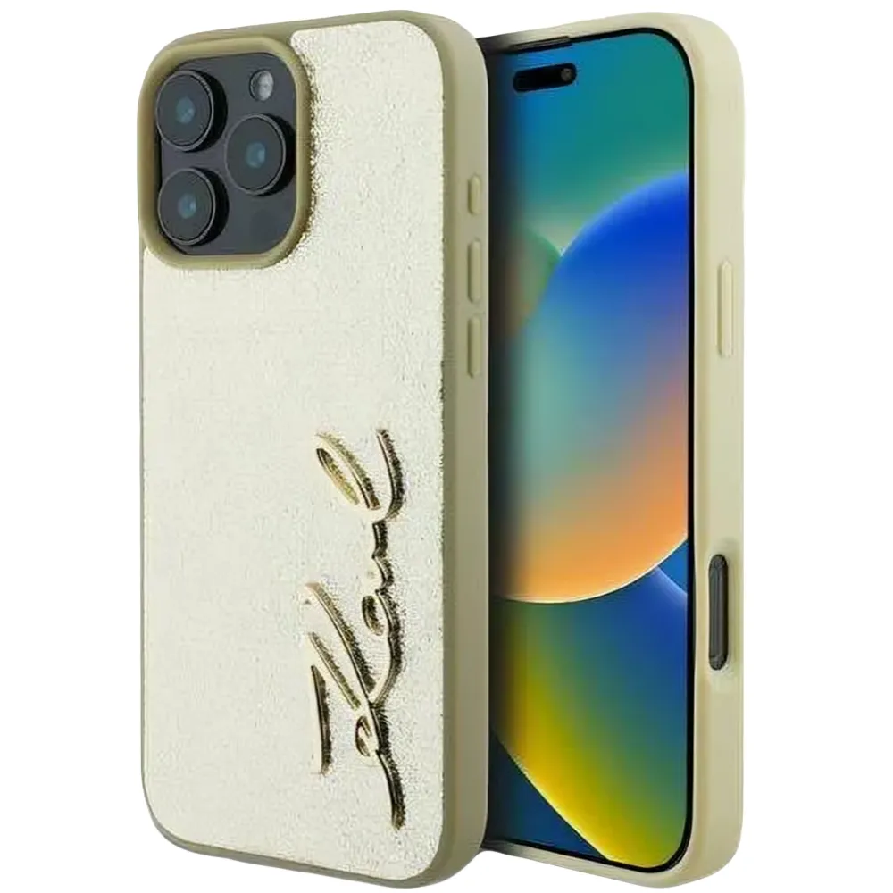 Karl Lagerfeld Wrinkled Design PU Leather Hard Case