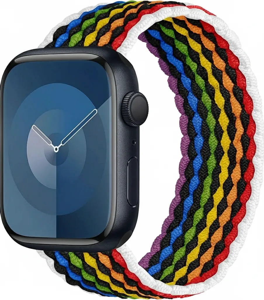 U.S. Polo Braided Elastic Watch Band for Apple Watch 42/44/45mm – Multicolor