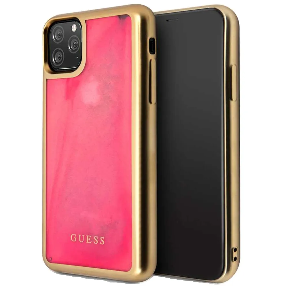 Guess Dark Hülle für Apple iPhone 11 Pro Max - Mattgold/Pink