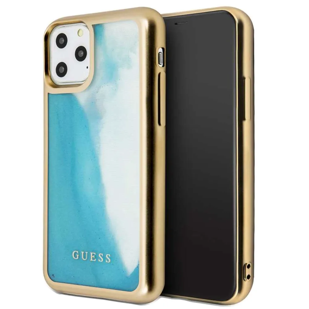 Guess Dark Hülle für Apple iPhone 11 Pro Max - Mattgold/Blau