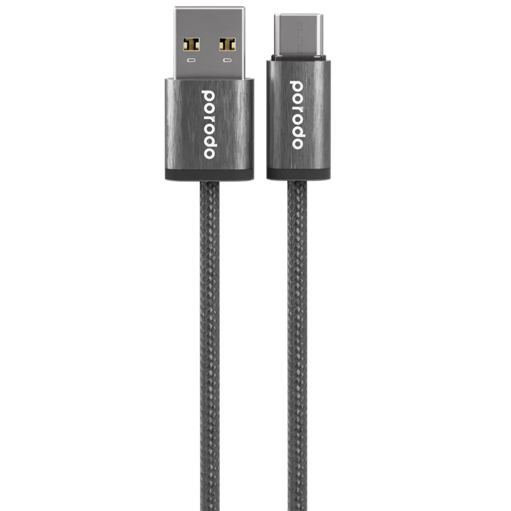 Porodo USB-A auf Typ-C Kabel 1.2m - Schwarz