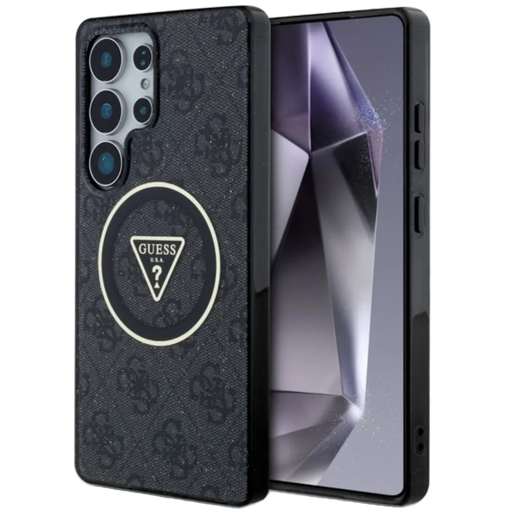 Guess Glitter MagSafe Samsung Galaxy S25 Ultra Hülle - Schwarz