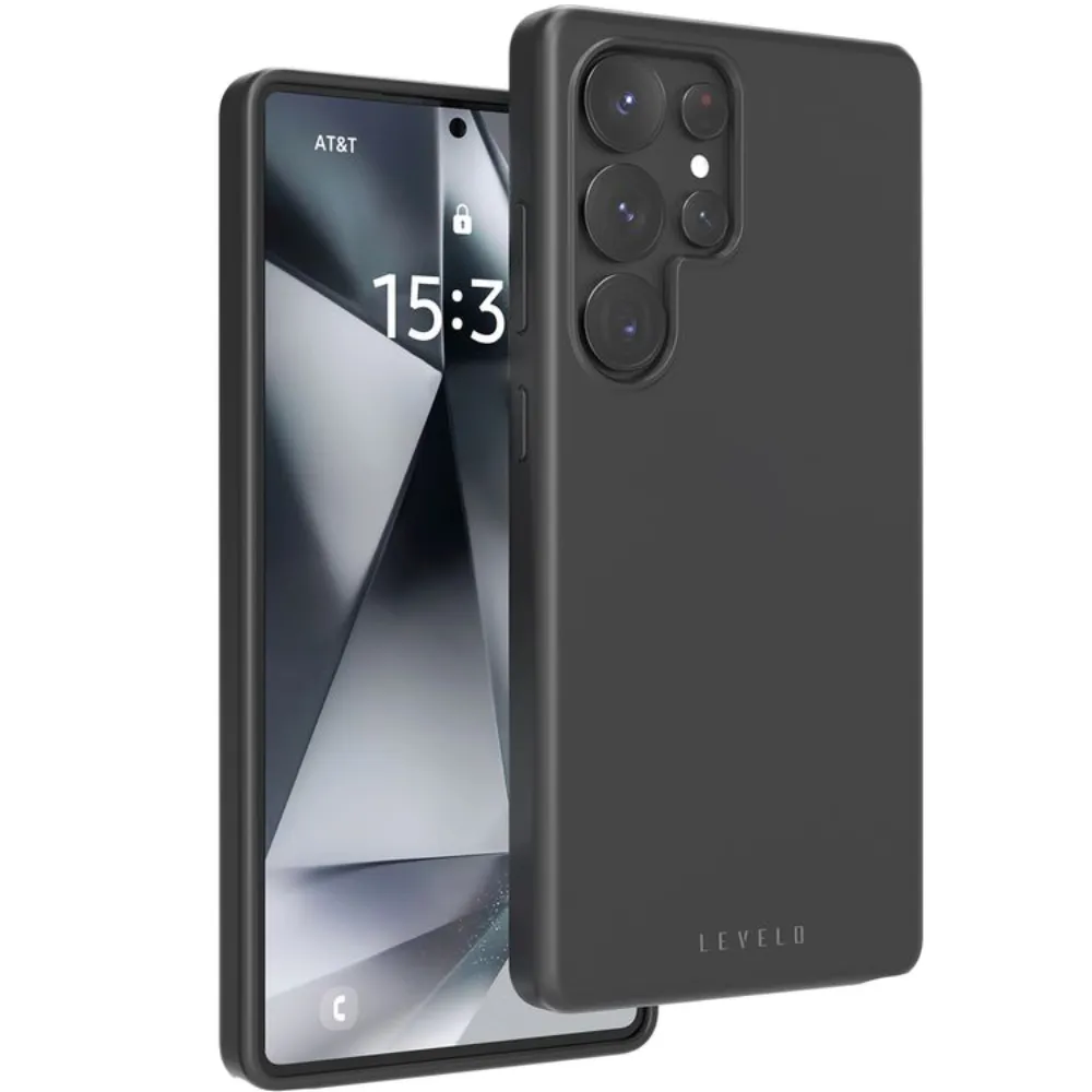 Levelo Iris Flüssigsilikonhülle für Samsung Galaxy S25 Ultra - Schwarz