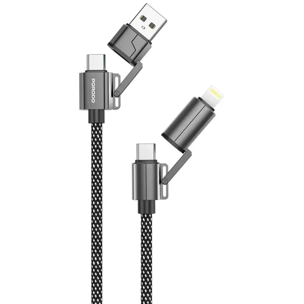 Porodo 4 Cables in 1 Aluminum Fast Charger Wire