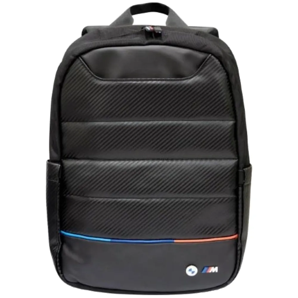 BMW Carbon & PU Nylon Computer Rucksack 15'' - Schwarz