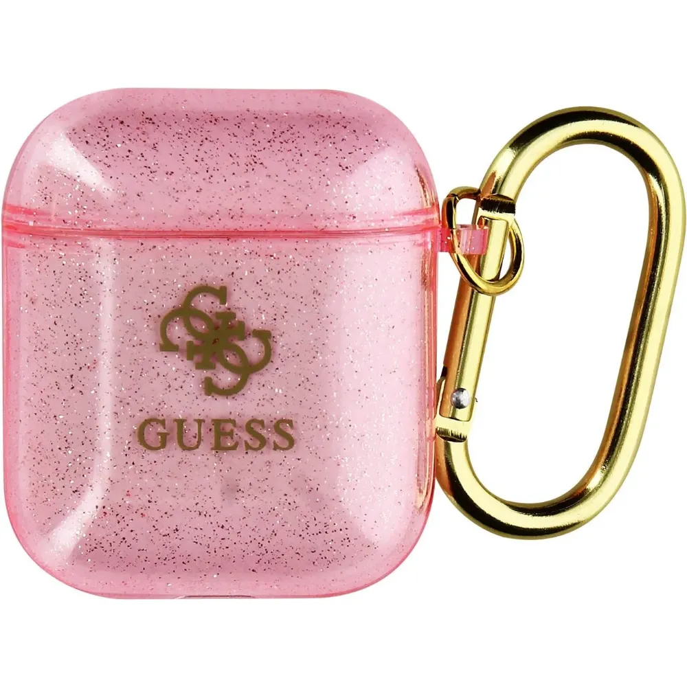 Guess TPU Glitzerhülle für AirPods 1/2 - Pink