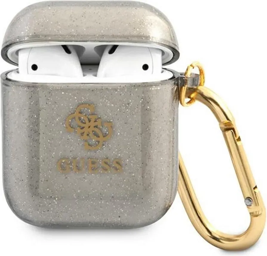 Guess TPU Glitzerhülle für AirPods 1/2 - Schwarz