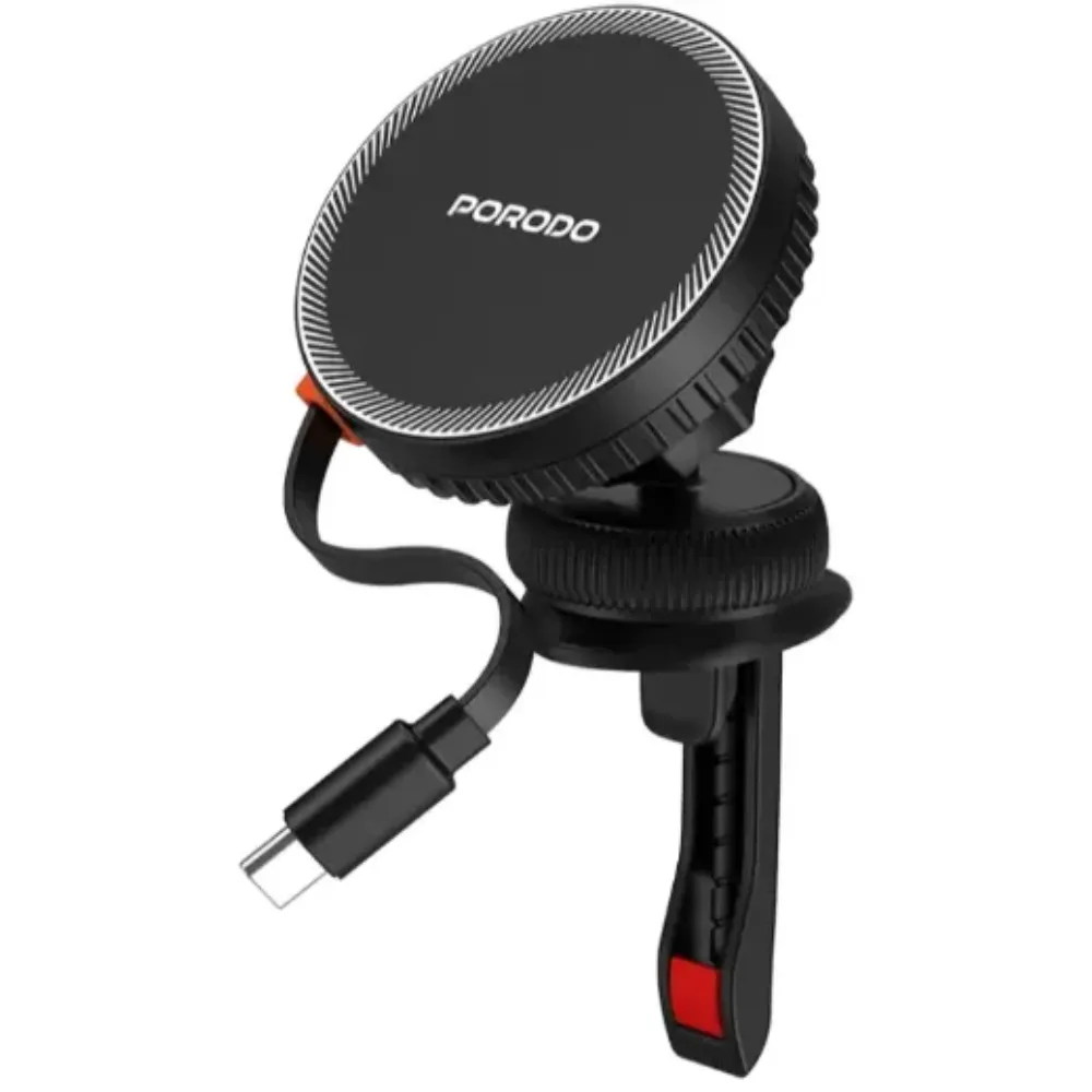 Porodo HS14 Einziehbares magnetisches Kabel - Schwarz