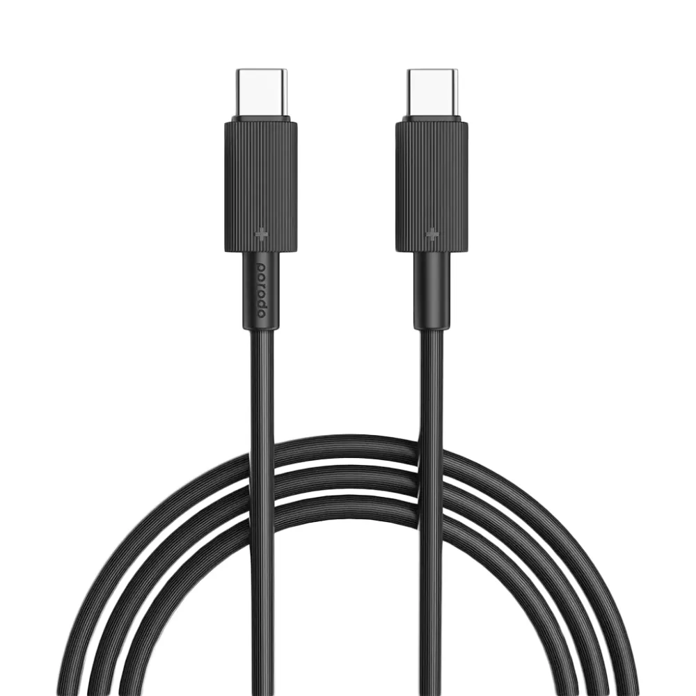 Porodo USB-C auf USB-C Ladekabel - Schwarz