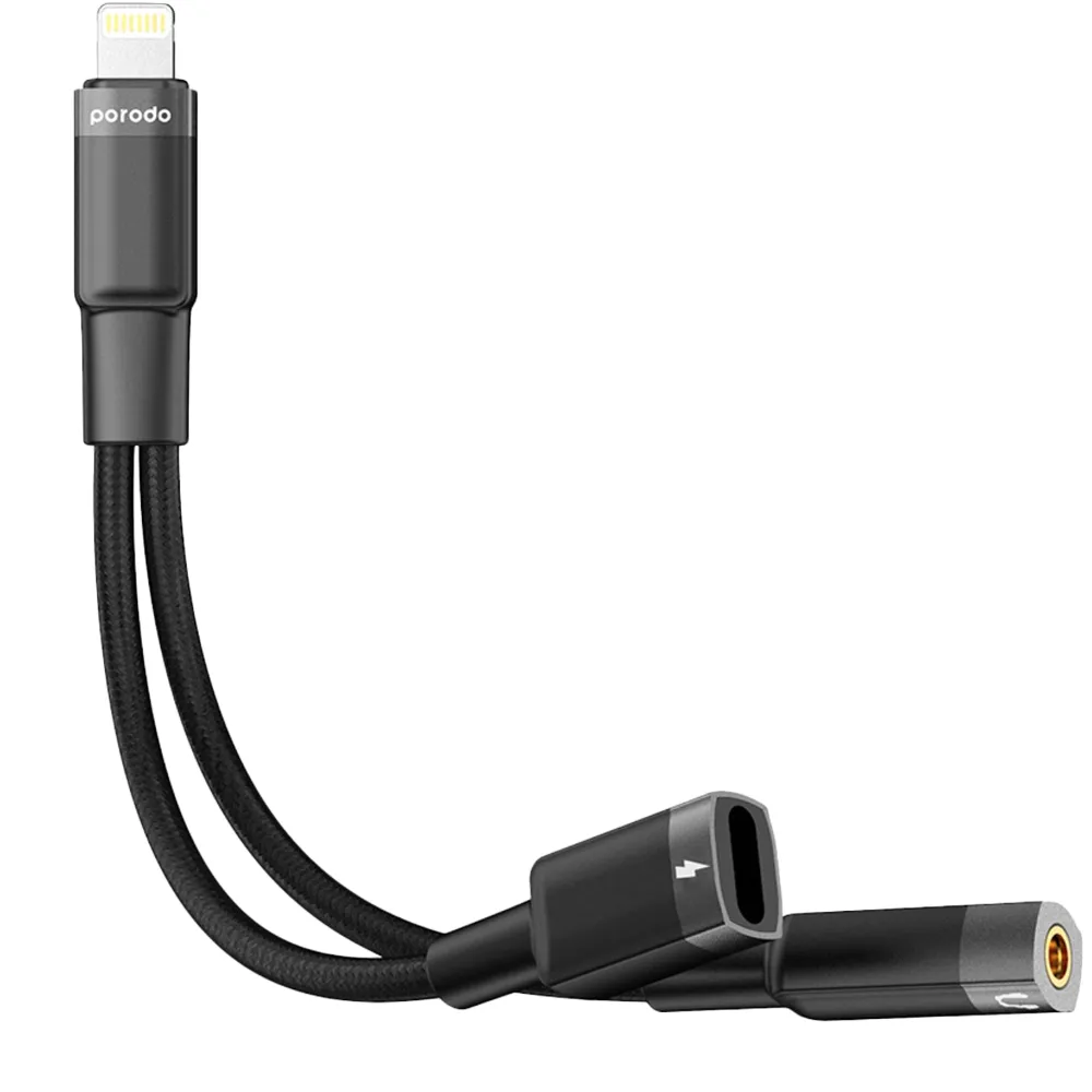 Porodo Lightning Audio Anschluss - Schwarz