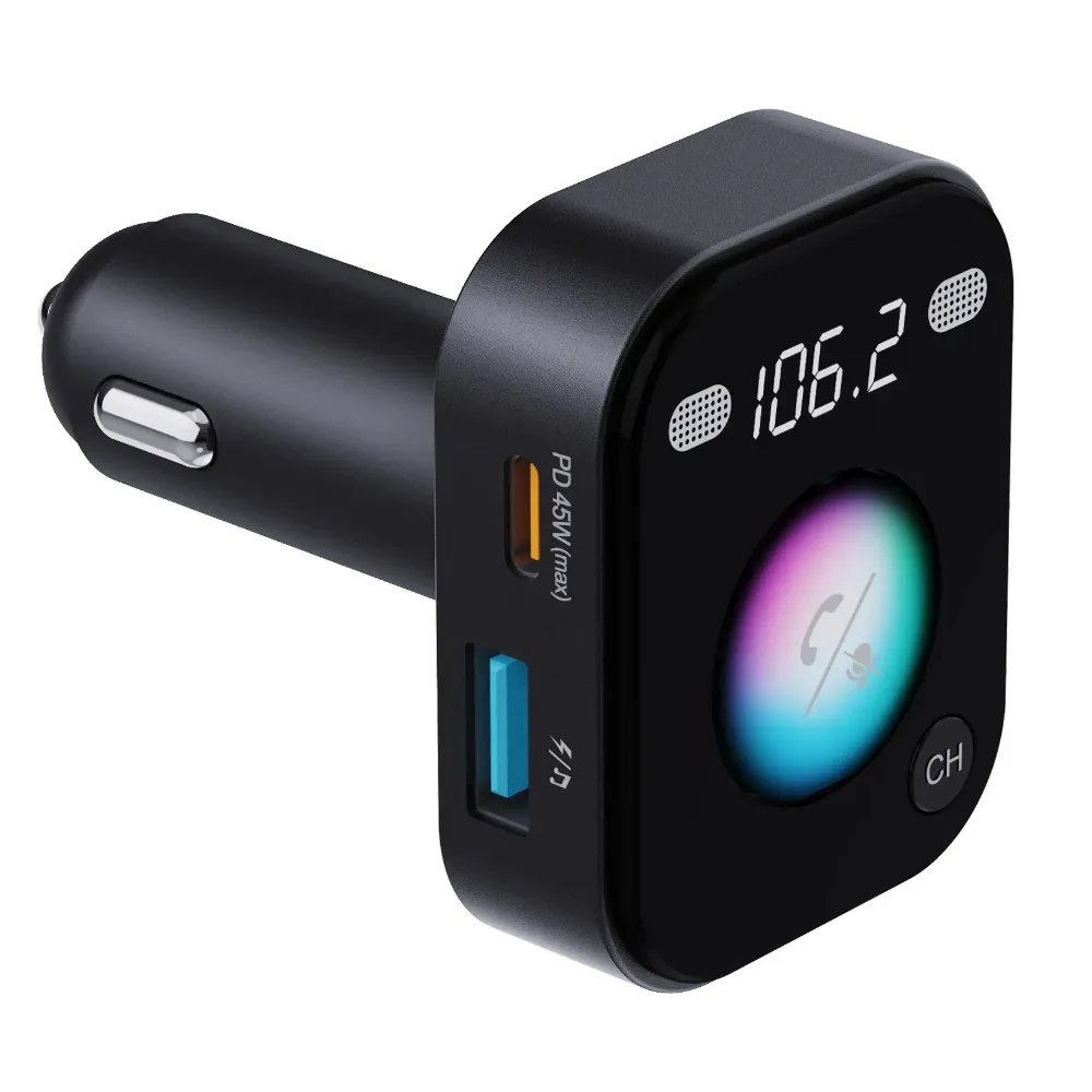 Porodo Dual Mikrofon FM Transmitter & Ladegerät - Schwarz