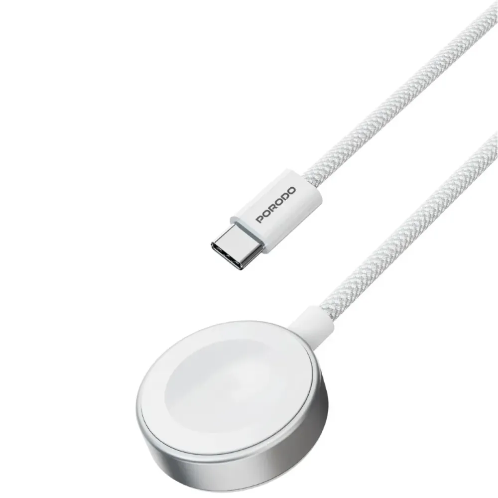 Porodo Typ-C geflochten + ABS (Unterstützung Samsung & Apple Watch) - Weiss