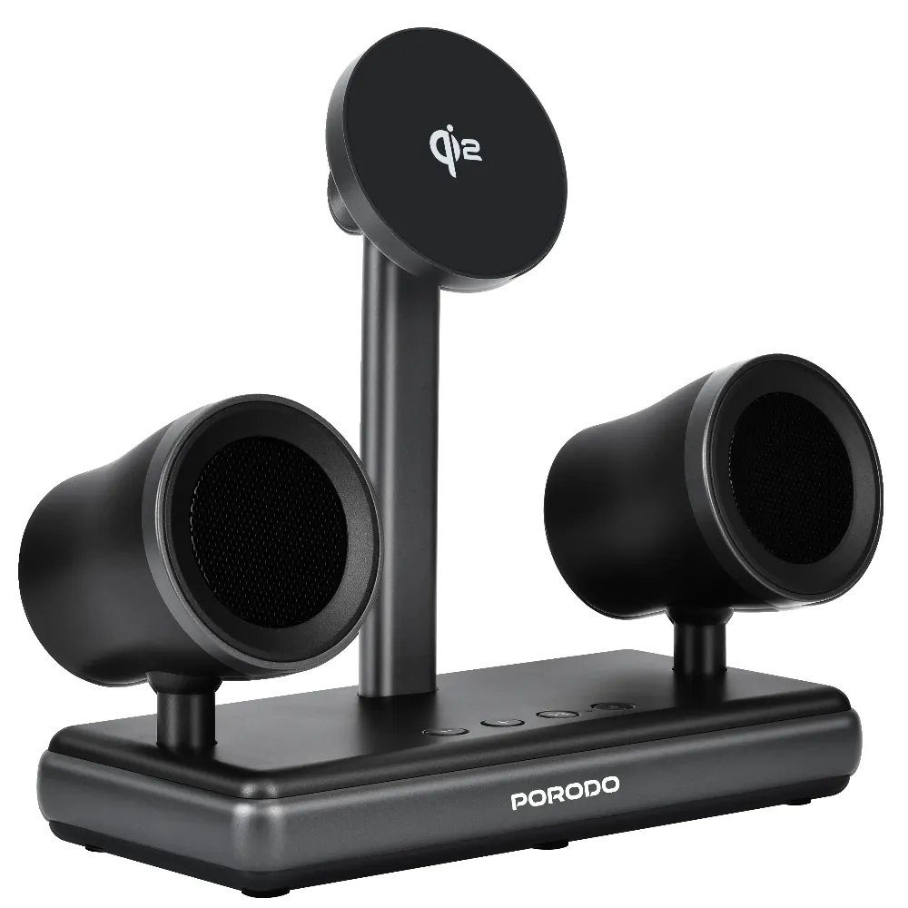 Porodo Qi2 magnetische kabellose Ladestation - Schwarz