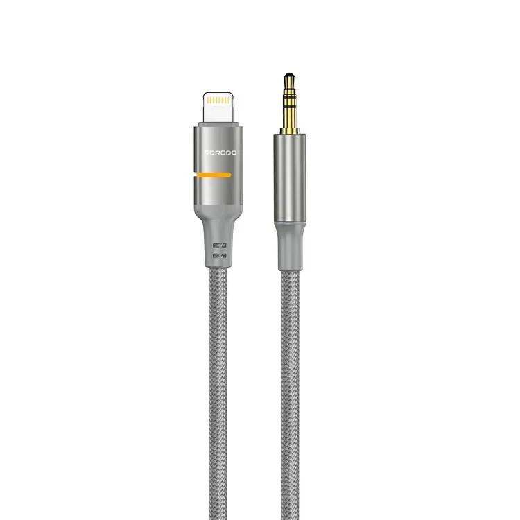 USB2.0 Lightning auf 3,5 mm geflochtenes Audiokabel 1,2 m - Grau