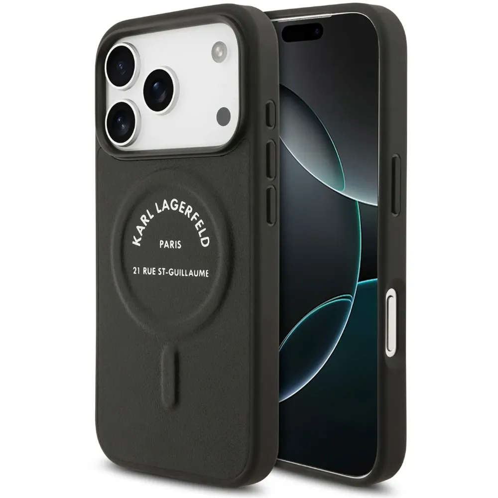 Karl Lagerfeld MagSafe Hülle mit Karl RSG Logo Apple iPhone 17 Pro - Schwarz