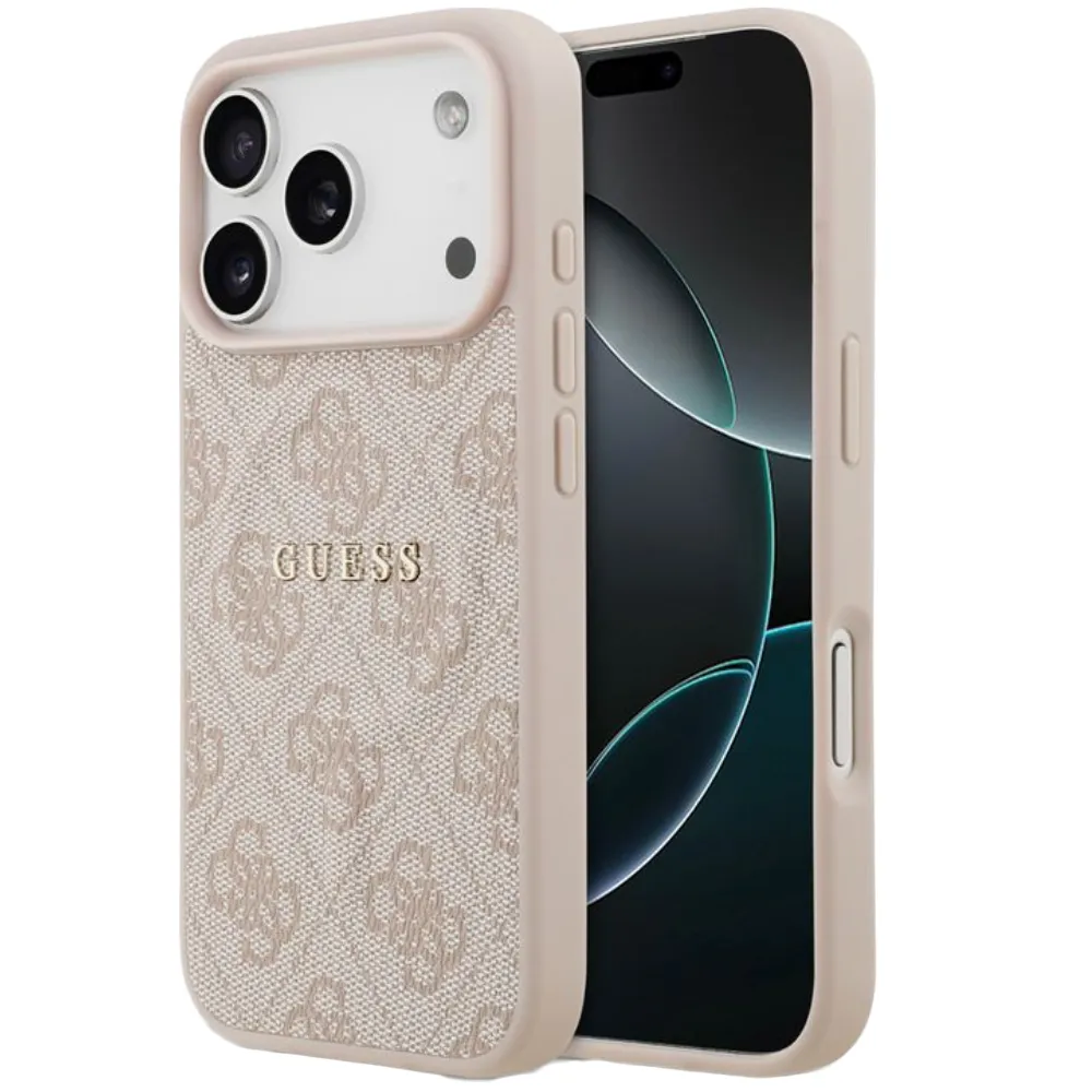 Guess MagSafe 4G PU Leder Case mit Klassischem Logo für iPhone 17 Pro Max – Pink