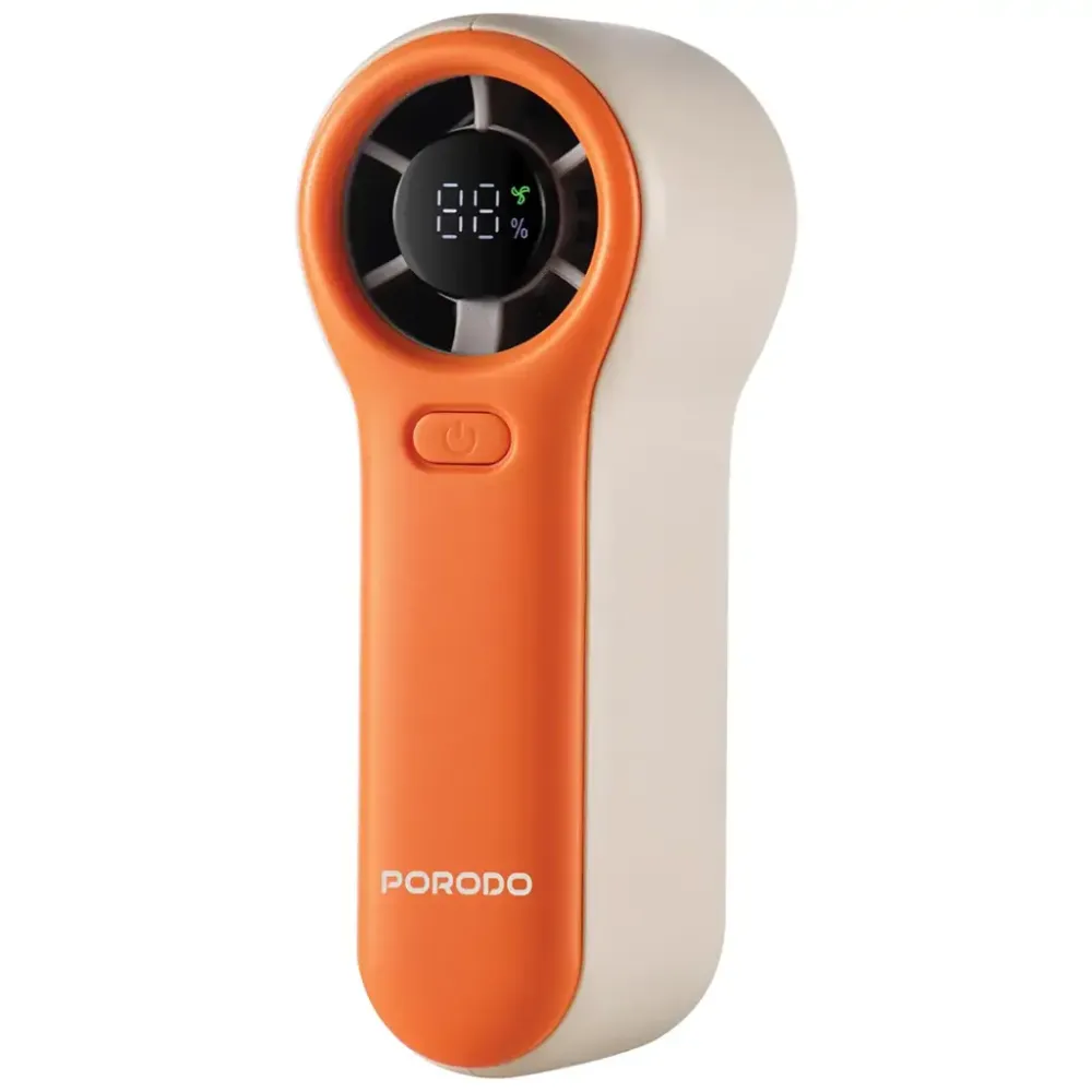 Porodo Lifestyle Handlicher Mini Ventilator - Weiss/Orange