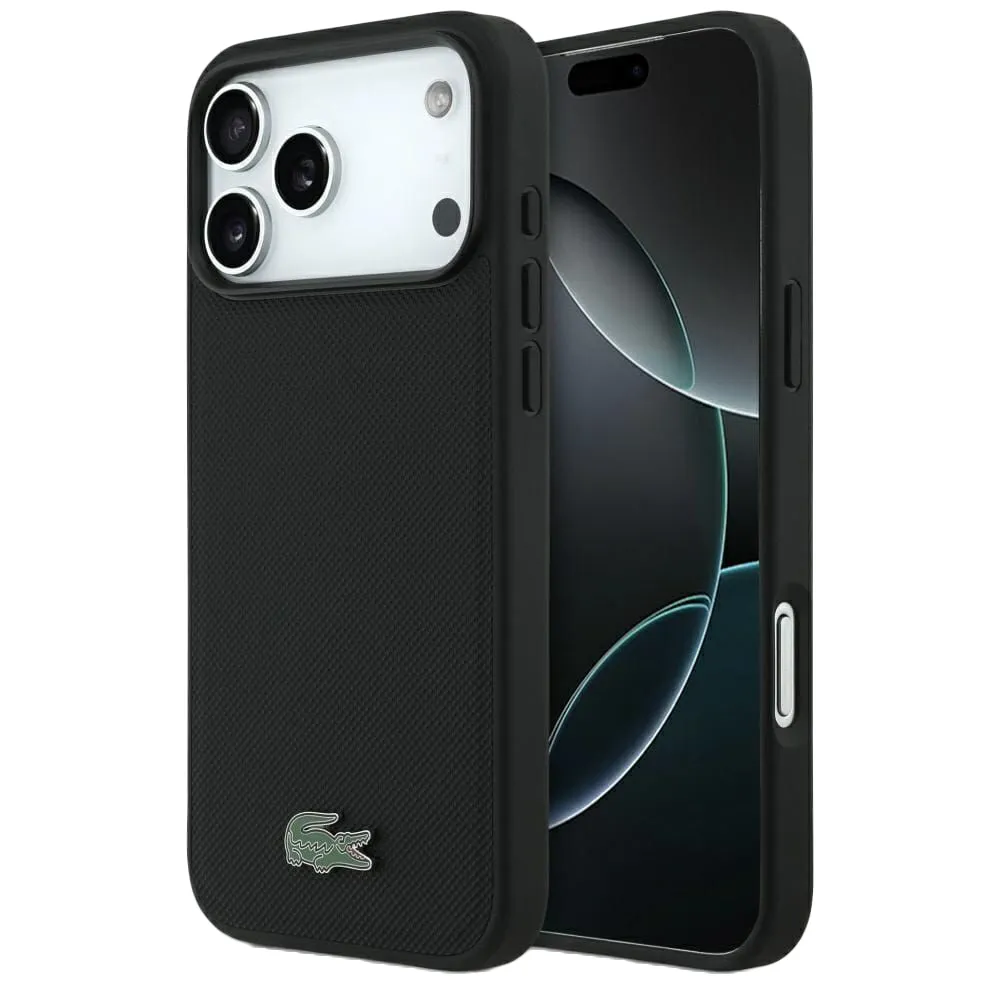 Lacoste MagSafe Etui Petit Piqué Logo iPhone 17 Pro Max - Schwarz
