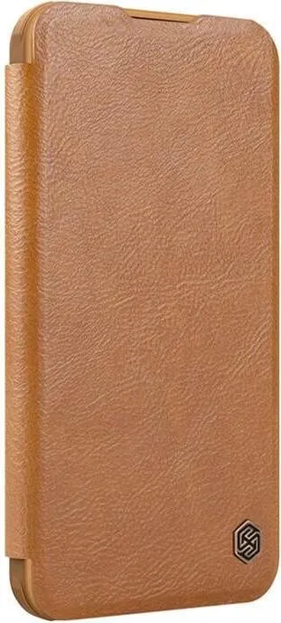 Nillkin Qin Prop Kunstleder Hülle Apple iPhone 16 - Braun