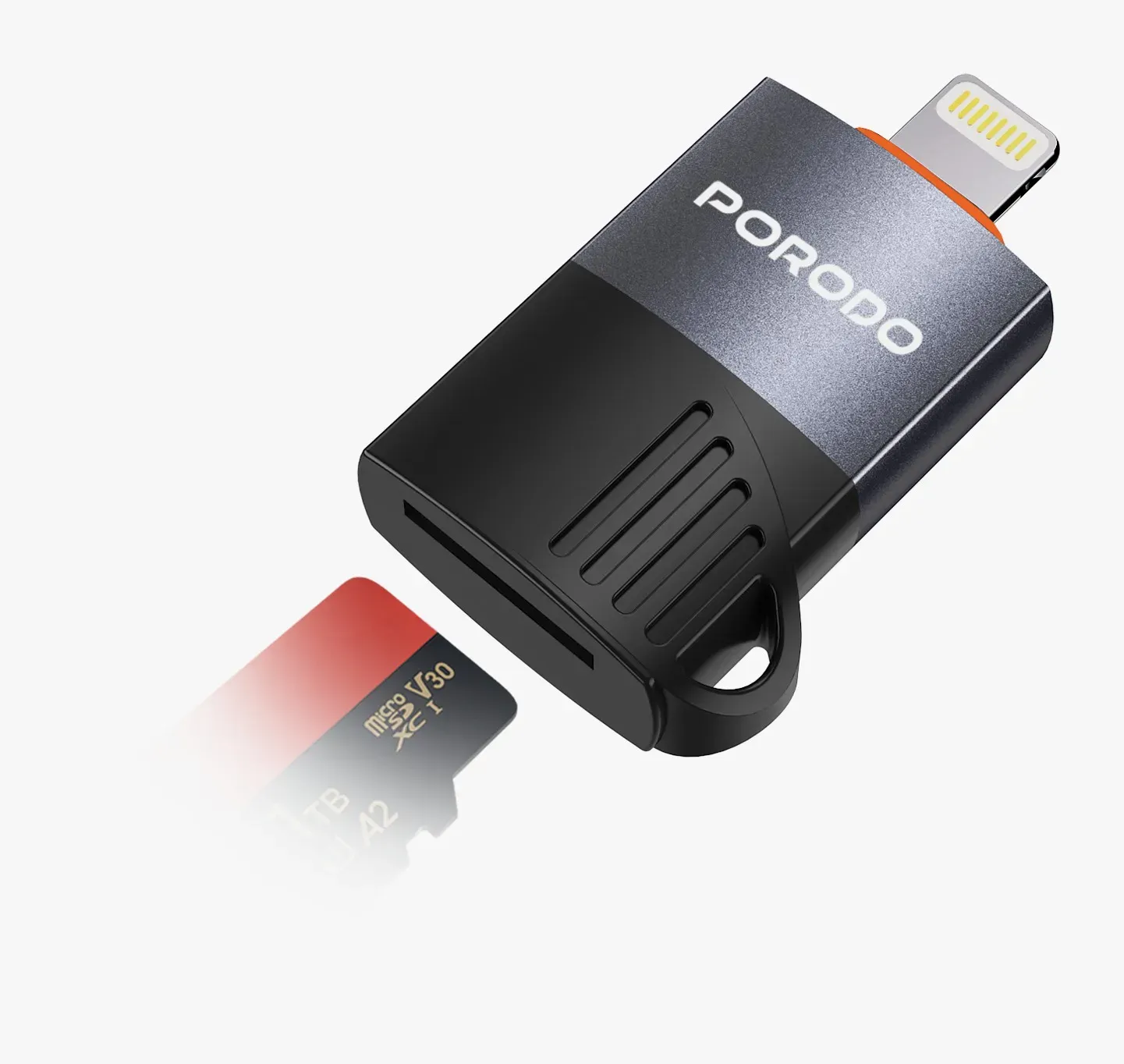 Porodo Lightning OTG TF Kartenleser - Schwarz