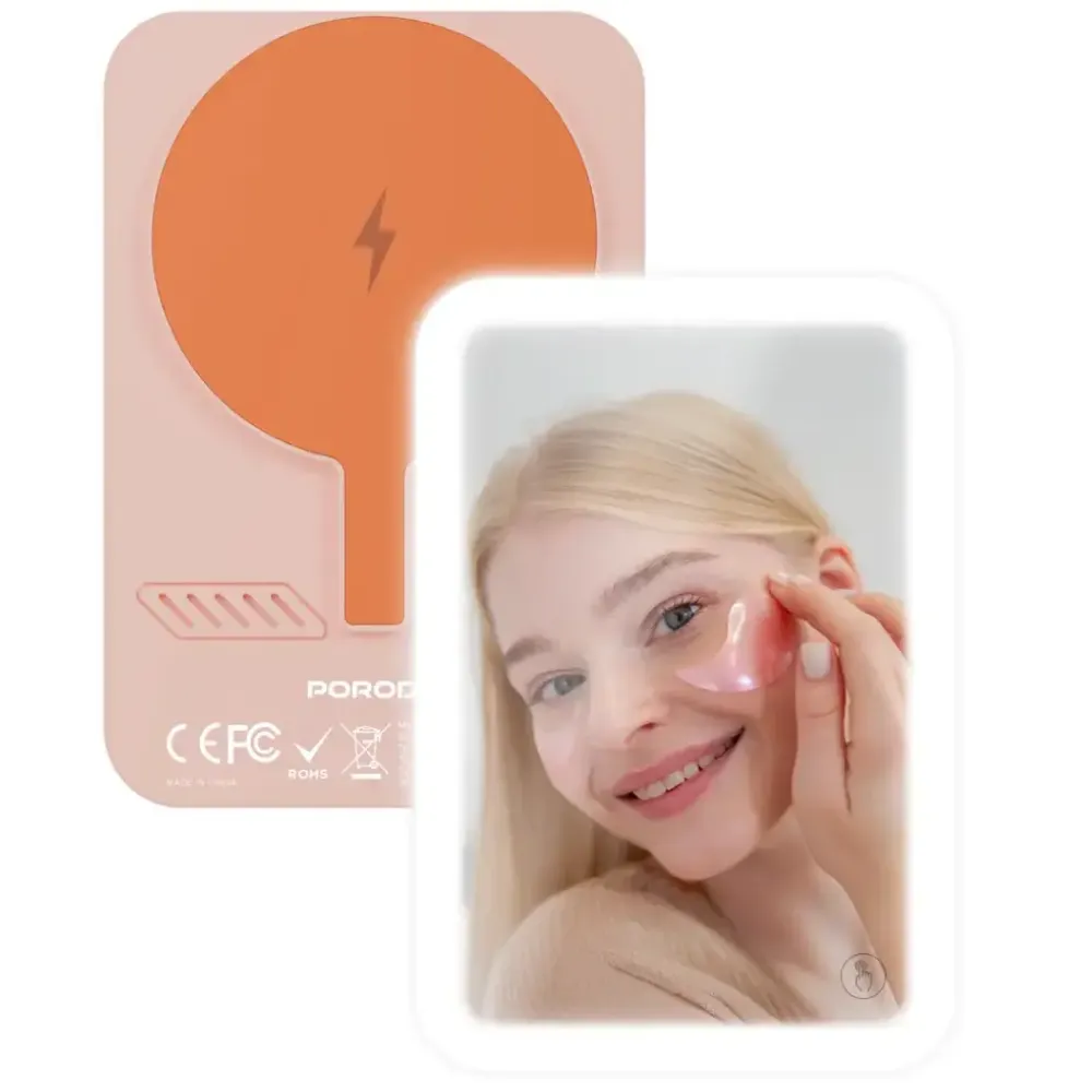Porodo Magsafe Spiegel mit Licht und Powerbank - Pink