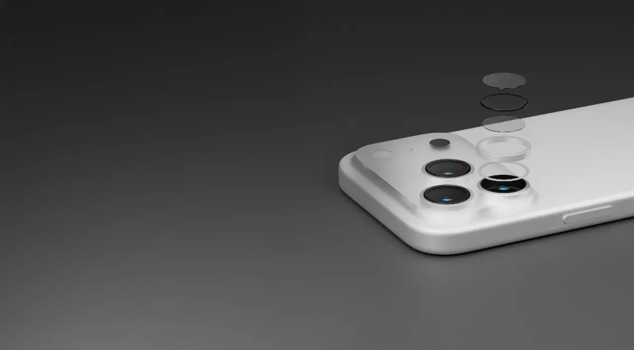 Levelo LucentTrio Kameraschutz Apple iPhone 17 Pro / 17 Pro Max Silver Titanium