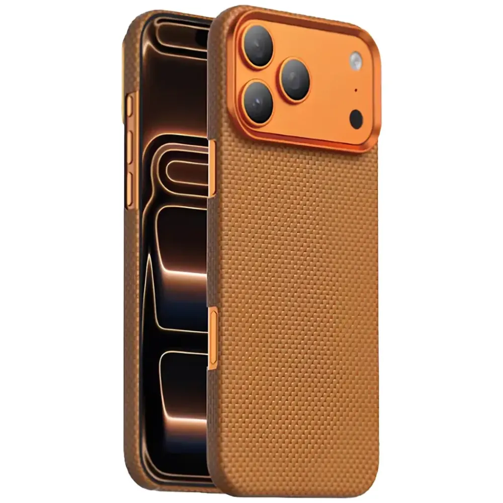 Green Lion Magsafe Karbonoptik Hülle Apple iPhone 17 Pro Max - Orange
