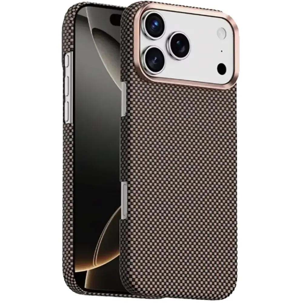Green Lion Magsafe Karbonoptik Hülle Apple iPhone 17 Pro Max - Schwarz Gold