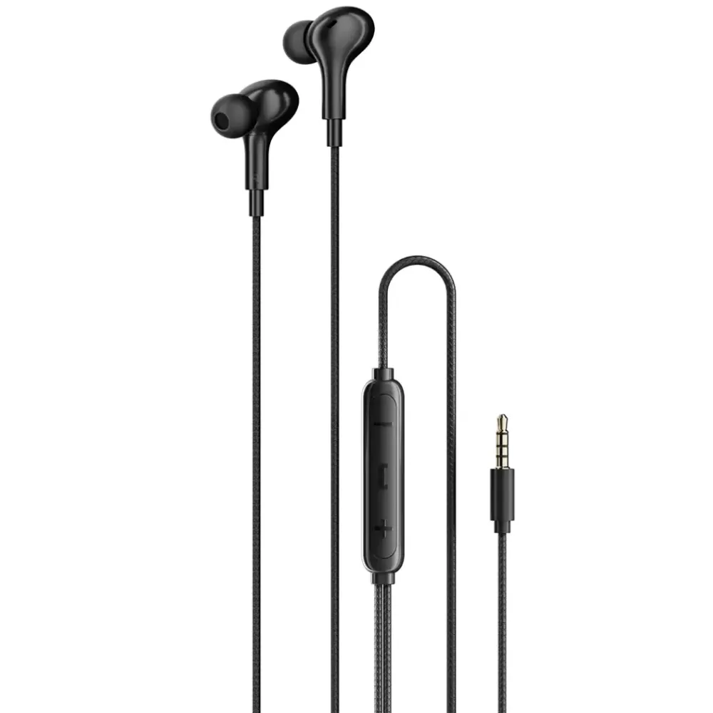 Porodo Klinke 3 Knopf Kabelgebunden Kopfhörer - Schwarz