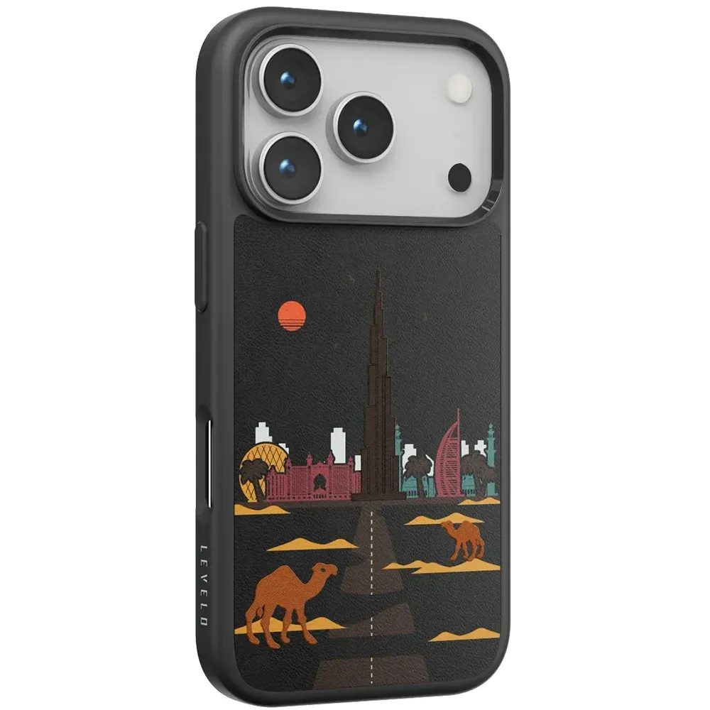 Levelo Vallo Robuste Hülle - Stickerei Dubai Apple iPhone 17 Pro