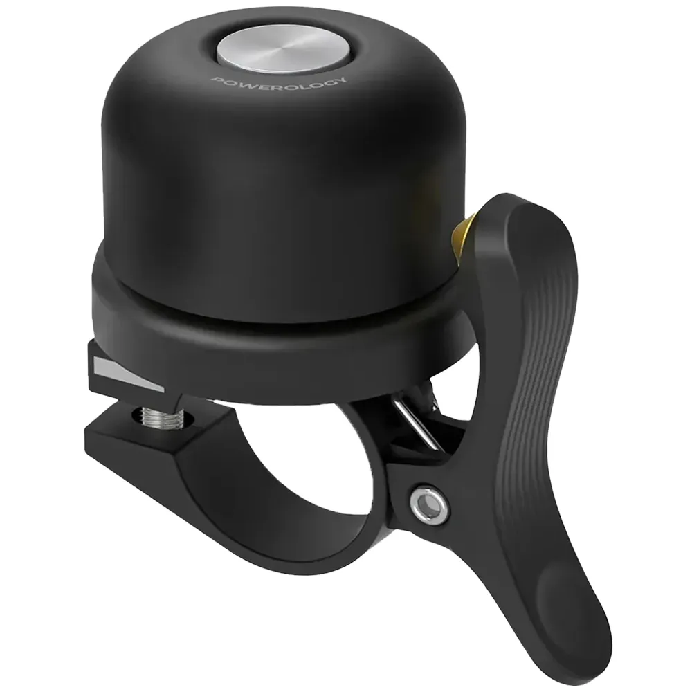 Powerlogy Anti-Diebstahl Fahrrad- und Scooter-Glocke mit AirTag-Mount – Kompakt & Robust - Schwarz