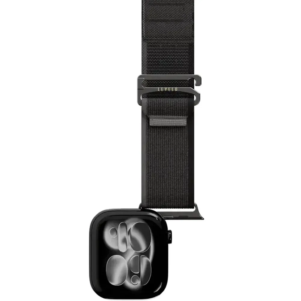 Levelo Malo Nylon Watch Armband Apple Watch 49mm - Schwarz