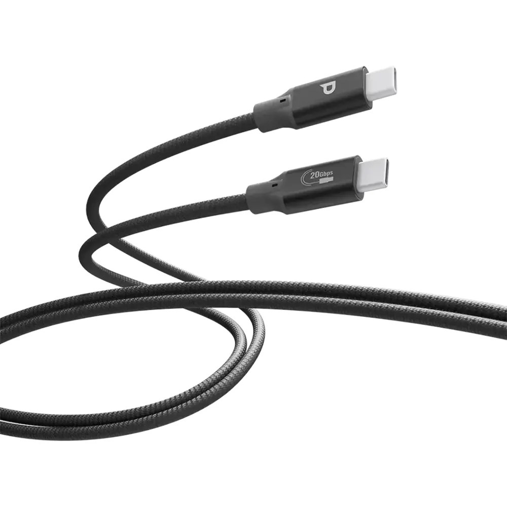 Powerology 240W USB 4 Thunderbolt USB-C Aluminium Kabel 3 Meter - Grau