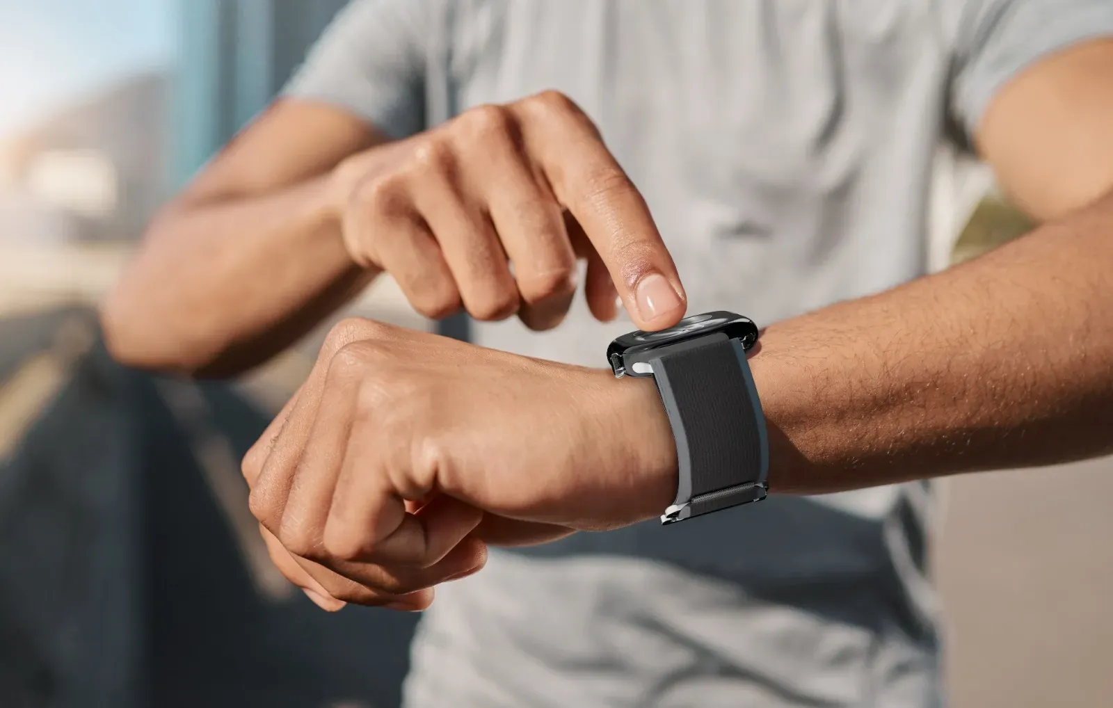 Levelo Malo Nylon Watch Armband Apple Watch 49mm - Grau