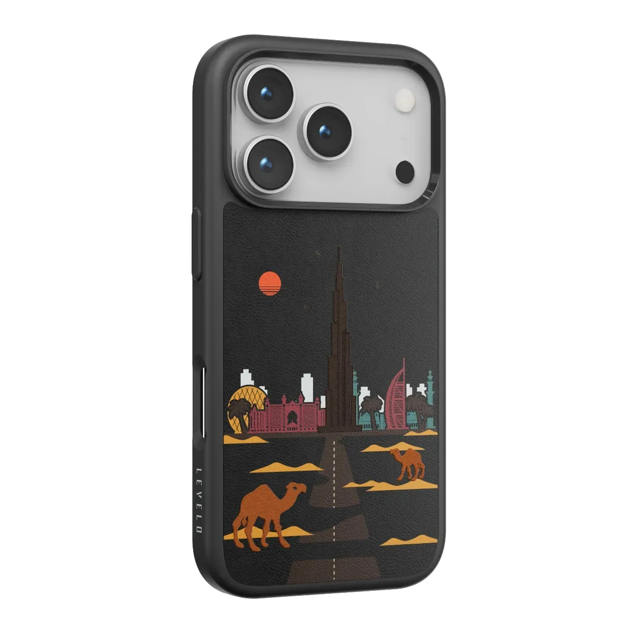 Levelo Vallo Robuste Hülle - Stickerei Dubai Apple iPhone 17 Pro